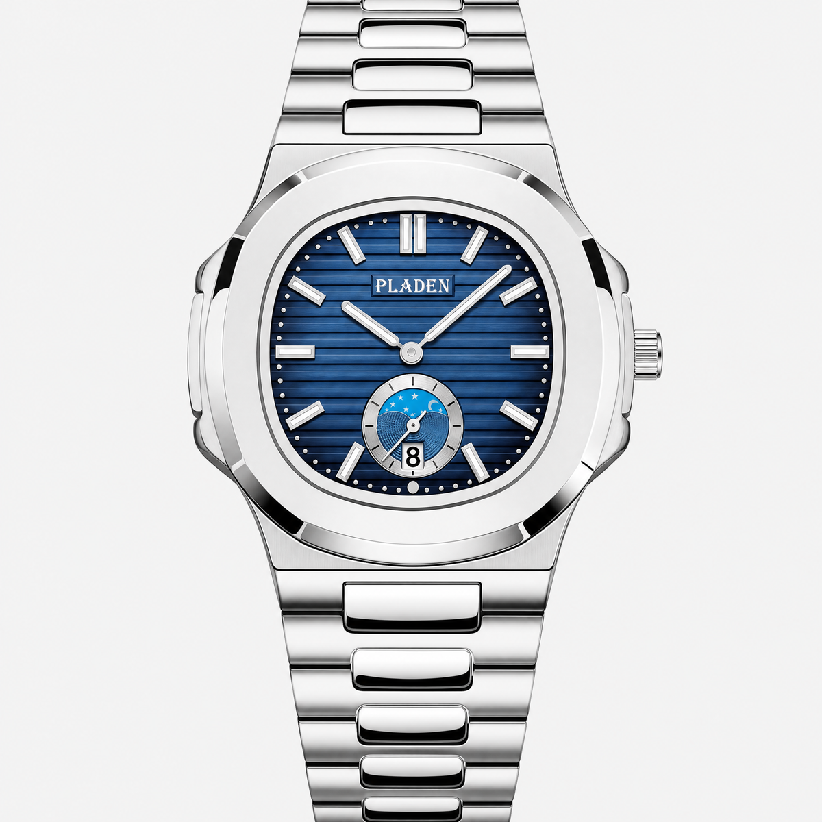 Nautique Moonphase Steel Marine
